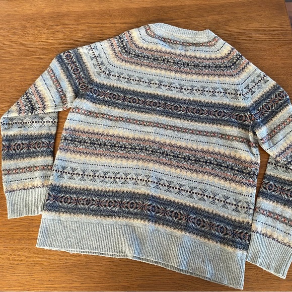J. Crew Mercantile Gray Fair Isle Crewneck Sweater - Picture 2 of 5